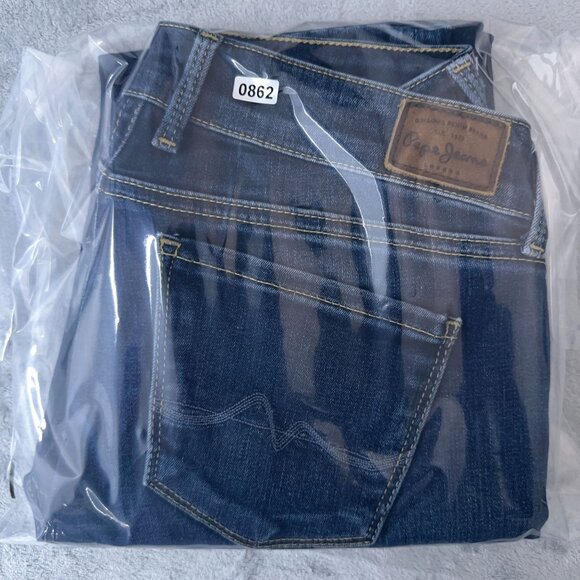 Pepe Jeans Womens Skinny Fit Slim Leg Denim Stretch Regular Waist Blue Size W28 - Picture 10 of 10
